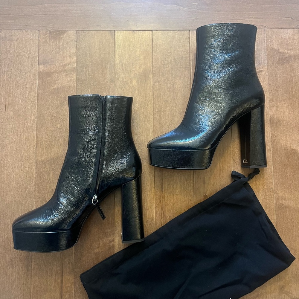 Giuseppe Zanotti Rullino Crinkled Patent-leather Platform Ankle Boots